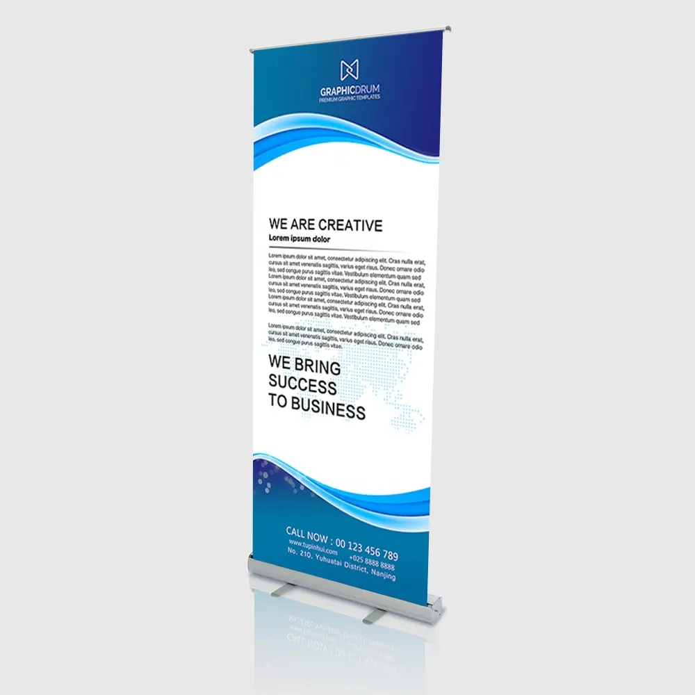 Aluminum Advertising Promotional Pull Up Display Exhibition Events Flex Rollup Banner Stand For Exhibition Banners