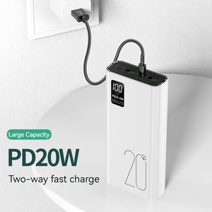 הדגם האחרון 22.5W פלט מסוג C סופר מהיר טעינה פאוור בנק 20000mAh תצוגה דיגיטלית קיבולת אמיתית PD20W 20000mAh בנק כוח