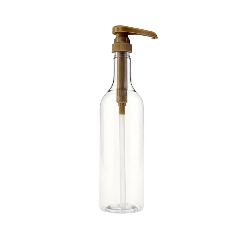 Bouteille de 750 ml avec pompe à sirop doré