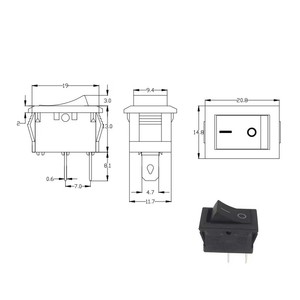 KCD1 KCD1-101 2 Pin 2 pozisyon açma/kapama Rocker anahtarı güç anahtarı AC 6A/250V 10A/125V 15*21mm - Product Image 6
