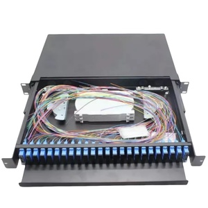FTTH ODF 1U Marco de distribución óptica Cajón Tipo Caja de fibra óptica Panel de conexión 12 24 48 72 96 144 Panel de conexión de fibra óptica de núcleo - Product Image 1