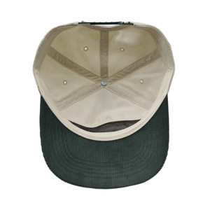 Custom <strong>Two</strong> <strong>Tone</strong> <strong>5</strong> <strong>Panel</strong> Corduroy Hat Unstructured With Logo Embroidery Baseball Cap - Product Image 5