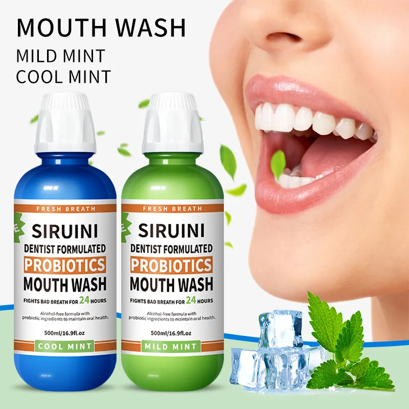 OEM lavagem bucal dentes branqueamento Probiótico Ice Blue Cool Therabreath Mouthwash produtos de cuidados orais ambientadores mau hálito