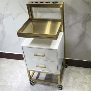 उच्च गुणवत्ता वाले आधुनिक डिजाइन मोबाइल बाल बहुपरत ग्लास उपकरण कार्ट ट्रॉली भंडारण कैबिनेट के साथ - Product Image 2