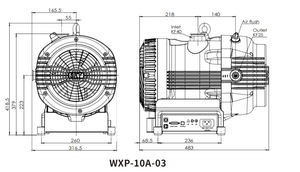 ปั๊มสุญญากาศแบบเลื่อนแห้งไม่ใช้น้ำมันวนป้องกัน0.45kW 9.6L สำหรับช่วงสุญญากาศขนาดกลางและต่ำ - Product Image 4