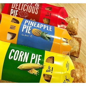 Yeni varış Pancake Burrito meyve pasta yastık kutusu tasfiye elma pasta kağit kutu tek kullanımlık ananas Window ambalaj kutusu pencere ile - Product Image 4