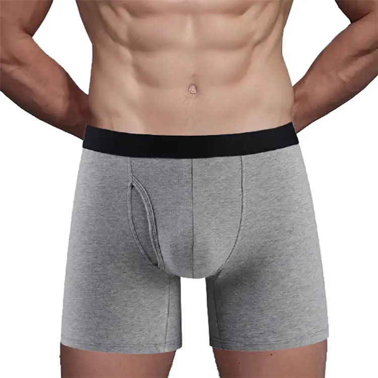 Yüksek kalite nefes özel kemer logosu katı erkek Boxer iç çamaşırı naylon Modal bambu pamuk erkek külot boksörler erkekler için