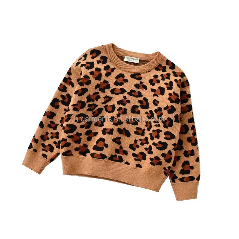 Pull d'hiver brodé léopard pour enfants, Design européen en tricot, idéal pour noël, nouvelle collection 2020