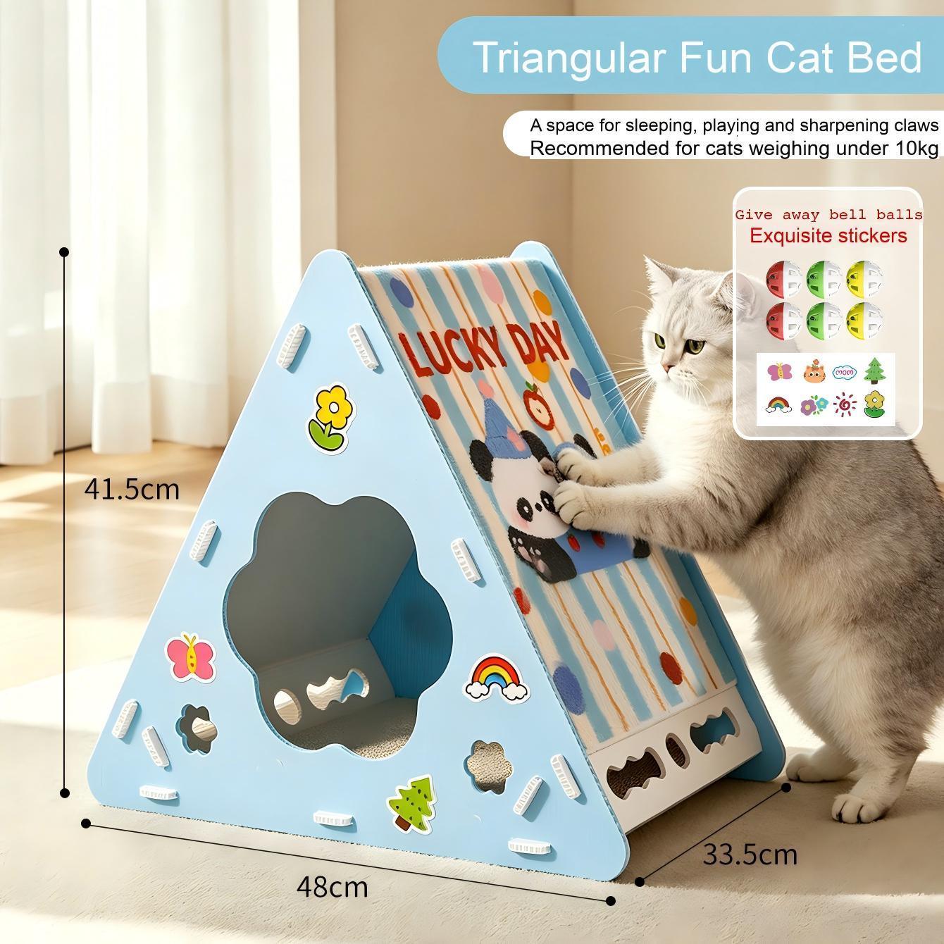 Educational triangle fun cat bed