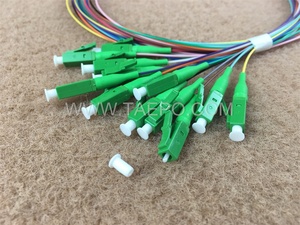 Precio de fábrica monomodo 12 colores LC APC fibra óptica Fanout Pigtail Bunchy para telecomunicaciones redes de comunicación de datos - Product Image 5
