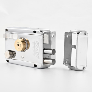 पुराने जमाने की कुंजी पॉलिश स्टेनलेस स्टील बाहरी दरवाजा लॉक कॉपर कोर लाल कांस्य लोहे के लकड़ी का ताला - Product Image 4