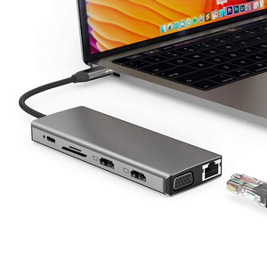 12合1 USB Type-C到双高清电视/VGA + 4xUSB + TF/SD + PD + 音频 + 1000Mbps以太网多适配器 - Product Image 5