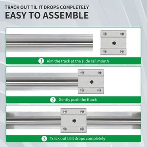 Carril de guía lineal SBR10 y 4x, bloque de rodamiento de carro cuadrado, kit de riel de guía lineal de aleación de aluminio CNC, máquina automática, 2 uds. - Product Image 6