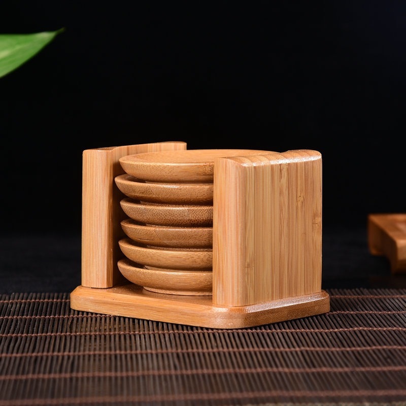 Porte-gobelet rond en bambou
