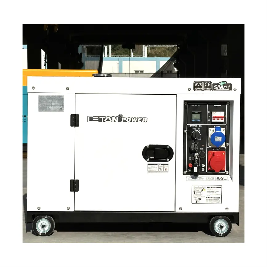Gerador diesel portátil LETON de 1/3 fases 10kw 12 kva 15kva geradores diesel refrigerados a ar tipo silencioso para uso doméstico