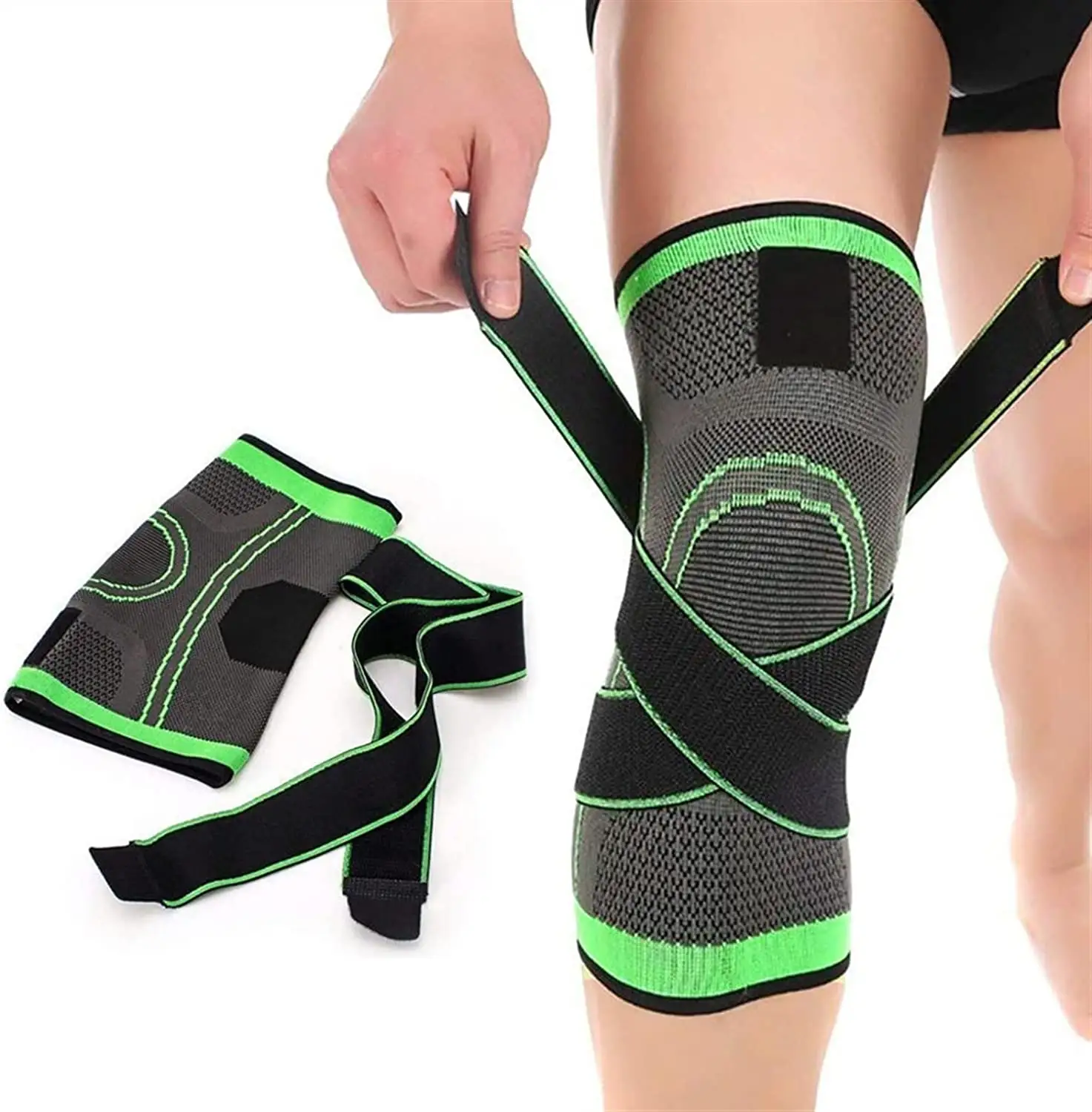 Anthrive-rodilleras elásticas con coderas ajustables, rodillera deportiva de compresión con cinturón