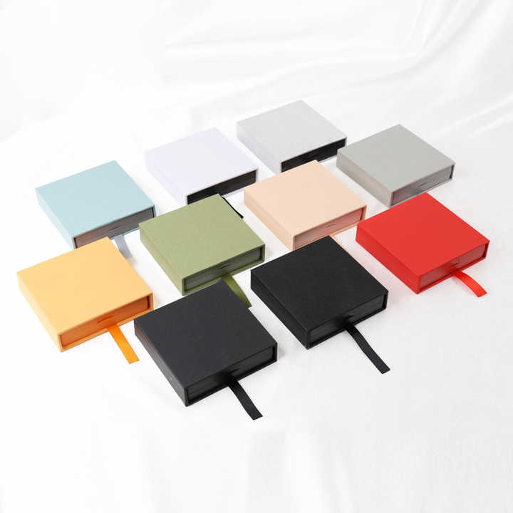 Eco-friendly Earring Necklace Packaging Paper Cardboard Drawer Jewelry Box with Insert Gift Ring Oli