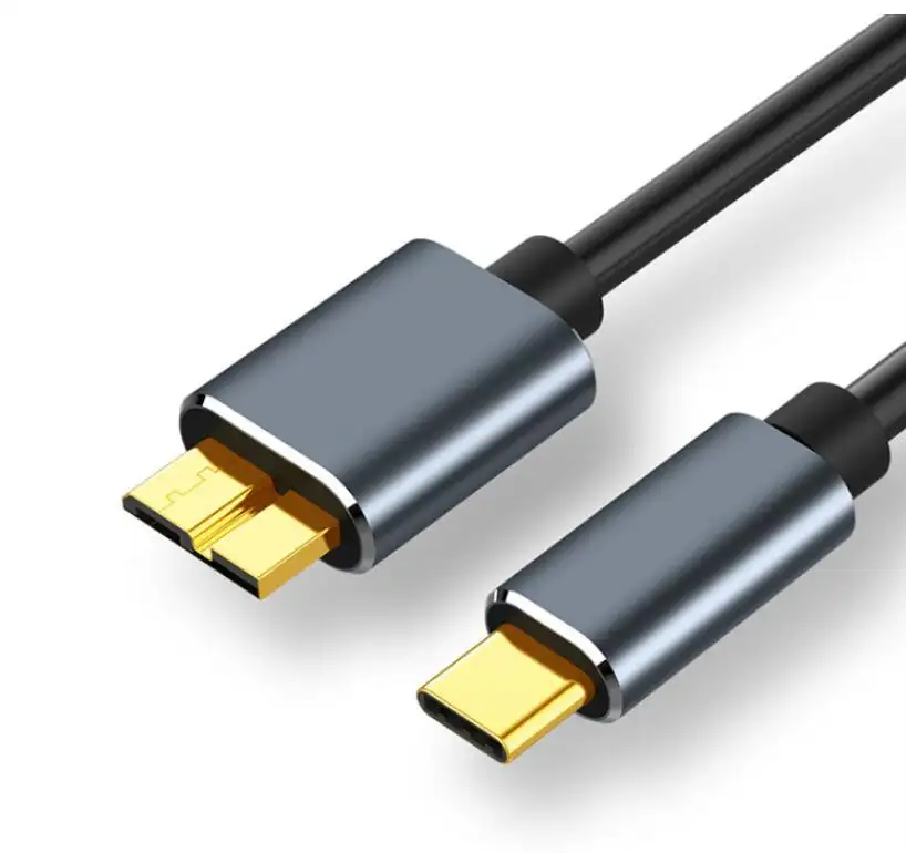 Konektor Kabel Micro B Tipe-c Ke USB 3.0 Kualitas Tinggi Kabel Hard Drive Eksternal 5Gbps untuk Komputer Hard Drive