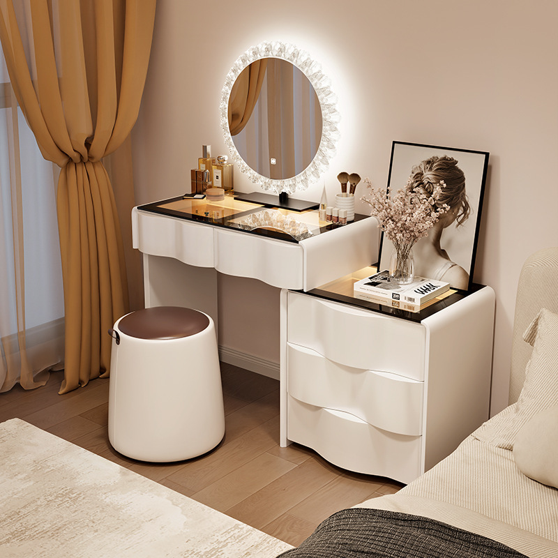 80cm table and cabinet with crystal mirror and portable stool