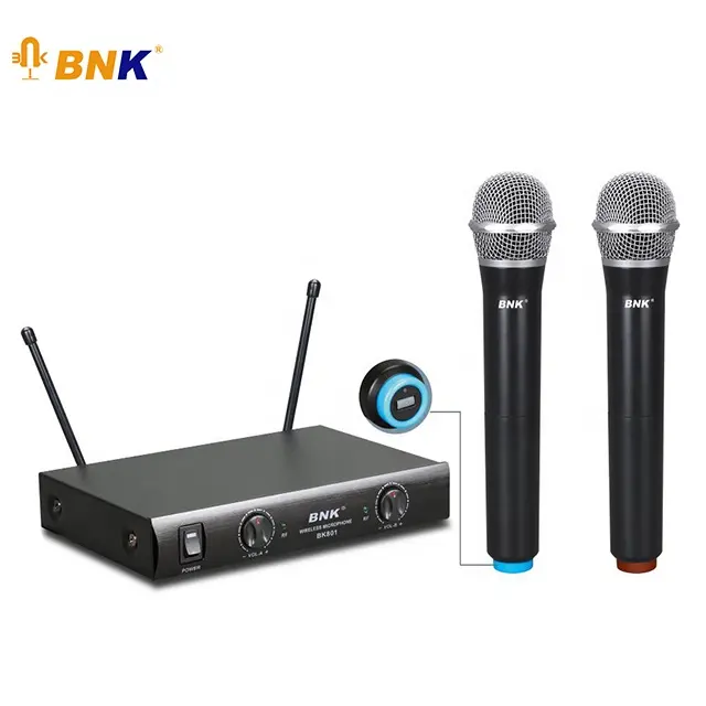 BNK पेशेवर वायरलेस वीएचएफ माइक्रोफोन कराओके Microfono प्रणाली BK801