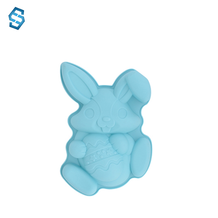 Moule à gâteau lapin bleu ciel