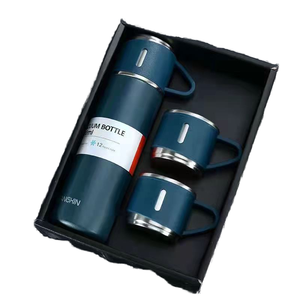 Portable Stainless Steel Thermos <strong>Cup</strong> with Three-Cover Gift Box Set for Business Events Back to School Engraved Logo Water Bottle - Product Image 1