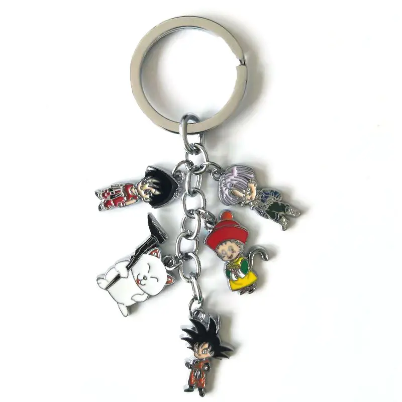 Porte-clés personnalisé avec Logo métallique en 3D, héros de dessin animé, cadeaux créatifs promotionnels, accessoires porte-clés Dragon Ball Anime