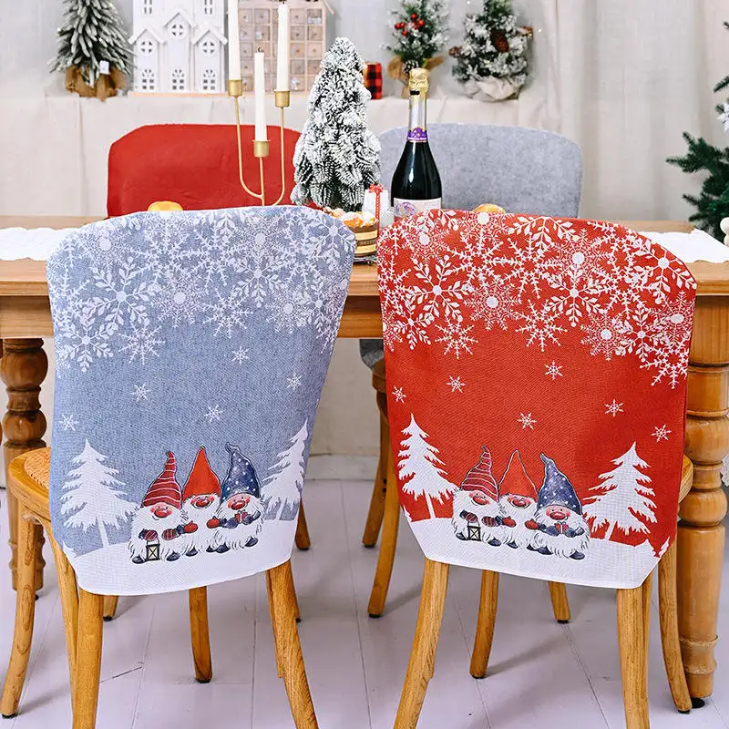 Forniture per la decorazione della sedia stampata creativa della copertura della sedia pieghevole del fiocco di neve della foresta del fumetto di natale