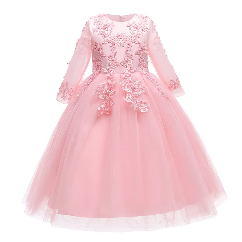 Vestido feminino formal de festa, vestido formal para aniversário casamento vestido curto vestido com tutu e renda completa crianças princesa 5-12 anos meninas vestido de princesa