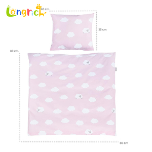 Baby <strong>Cradle</strong> Small Cloud Wooden Bassinet &amp; <strong>Cradle</strong> Bed Set Complete with Locking Function - Clouds Motif in Pink Wood White