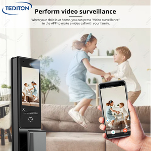 Tediton Intelligent Face Palm Recognition Smart Gate Lock Electric Tuya Wifi Smart Door Lock con cámara y huella dactilar - Product Image 5
