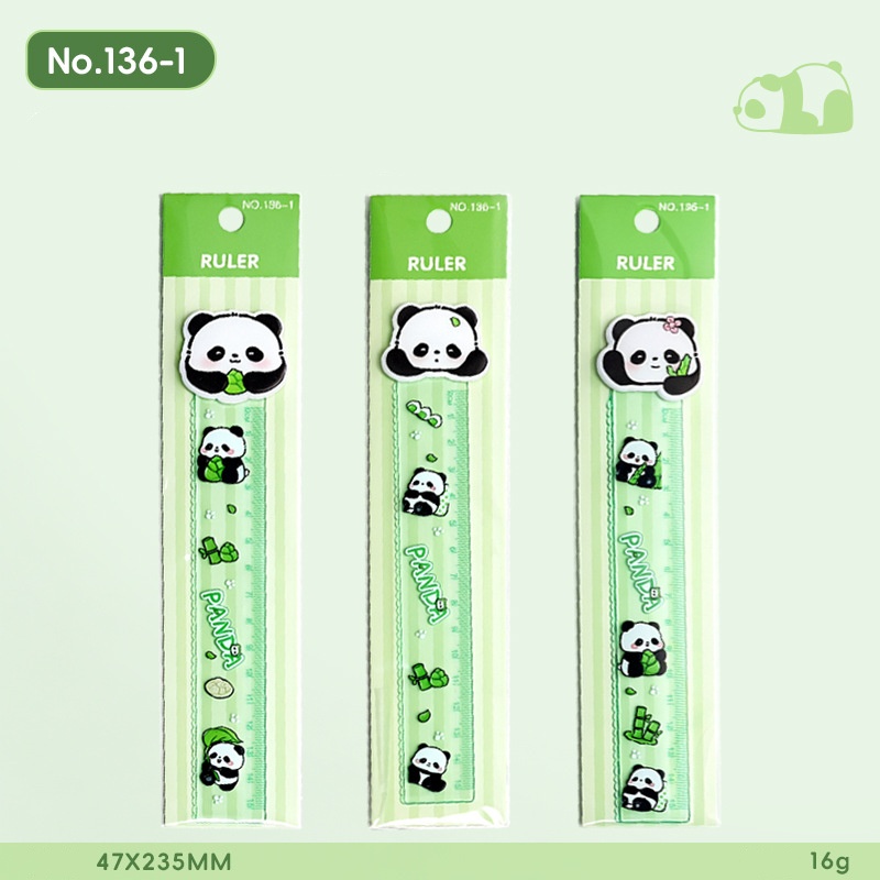 136-1 panda pooh-righello maniglia singola-15 cm