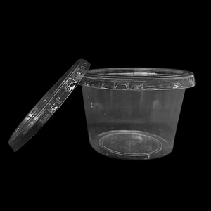 10 adet/paket temizle 2oz 4oz tek kullanımlık biyobozunur plastik Mini fincan konteyner daldırma kase ile sos için kapak
