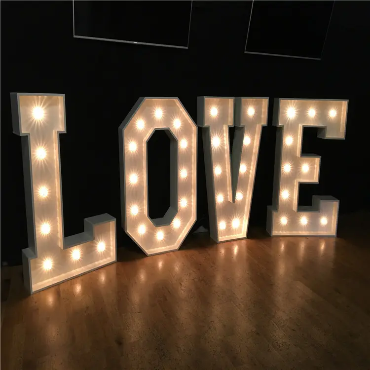 Yabao 사용자 정의 야외 대형 LED 편지 기호 큰천막 빛 거대한 사랑 LED 편지 전구 파티 장식