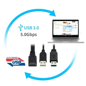 2 in <strong>1</strong> <strong>USB</strong> <strong>3</strong>.<strong>0</strong> Female to <strong>USB</strong> 2.<strong>0</strong> + <strong>USB</strong> <strong>3</strong>.<strong>0</strong> Male Cable for Computer / Laptop, Length: 29cm