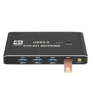 USB3.0 <strong>KVM</strong> <strong>Switch</strong> with Button <strong>Switch</strong> EDID 2 Port HDTV 4K 60Hz Resolution <strong>1</strong> Monitor 2 Computers 4 USB3.0 Ports Camera Projector