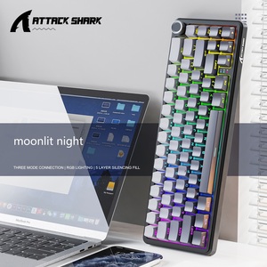 Attack Shark X66 Teclado mecánico para juegos Gamer Teclado mecánico personalizado programable Rgb de tres modos