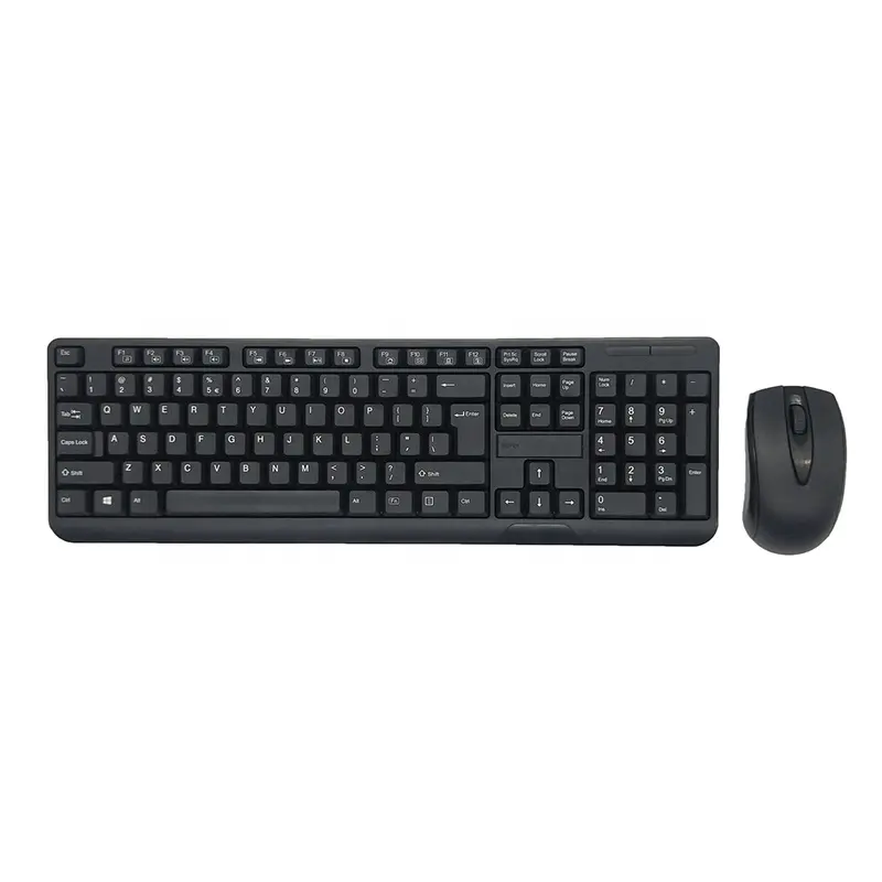 Precio de fábrica 2,4G teclado de escritorio de PC estándar inalámbrico y ratón Combo