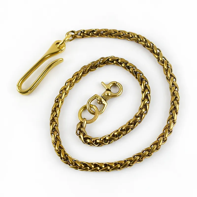 Meetee-cadenas de latón para bolso, accesorio de 8mm, con gancho en forma de U y hebilla colgante, KY167