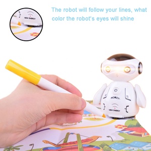 Induktion Smart Robot Spielzeug intelligente Zieh linie Spur nach Roboter Spielzeug mit Farbwechsel induktiv und 5 Stück Farb stift - Product Image 5