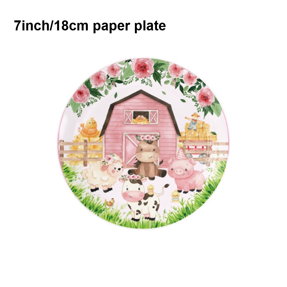 Pink-10pcs 7inch paper plates