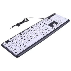 USB-kabel gebundene weiße Tastatur in voller Größe mit großem Druck für Personen mit Seh behinderung oder Seh behinderung Neues Produkt - Product Image 4