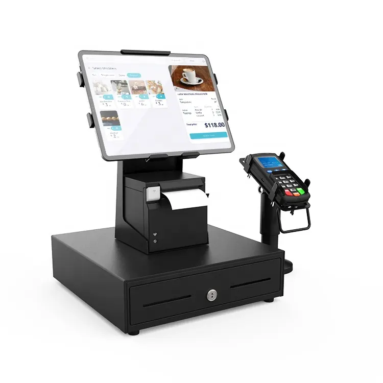Máquina de cajero con cajón de efectivo, dispositivo de escritorio para restaurante, tableta