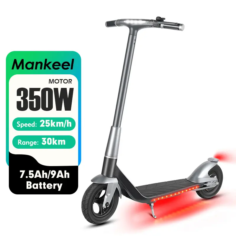 Mankeel-patinete eléctrico con alas plateadas para adultos, neumático de 10 pulgadas, Moto plegable de aire de 350W o 500W, Stock rápido, almacén de EE. UU., UE