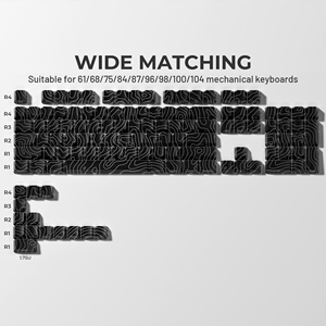 Xvx Đen địa hình tỏa sáng thông qua OEM PBT + PC Tiếng Anh chơi game Bàn Phím Cơ khí Keycap Set | 118/84/61 phím - Product Image 2