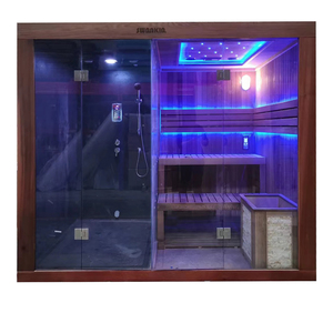 Indoor New Sauna Luxury Dry Steam Shower Room Wooden 1-2 Person <strong>LED</strong> Sauna Room - Product Image 4