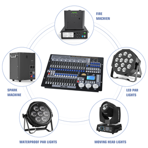 Dmx 1024 Control de iluminación de escenario Fábrica Luces de escenario Consola Pantalla Lcd Mezclador KING KONG 1024 Controlador Dmx