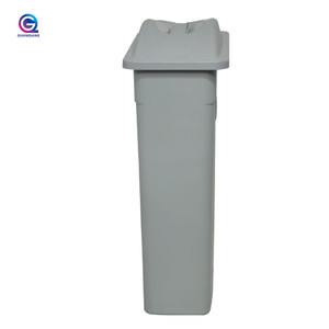 Cubo de basura de plástico Rectangular, Cubo de reciclaje delgado con tapa