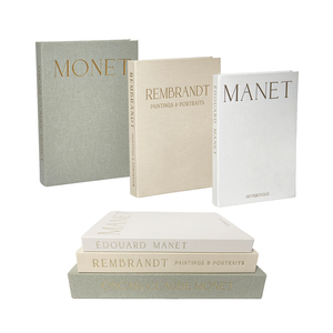 หนังสือปลอมสำหรับตกแต่งโต๊ะกาแฟทำจากผ้าลินินสีทองแบบเรียบง่ายทันสมัย - Product Image 1