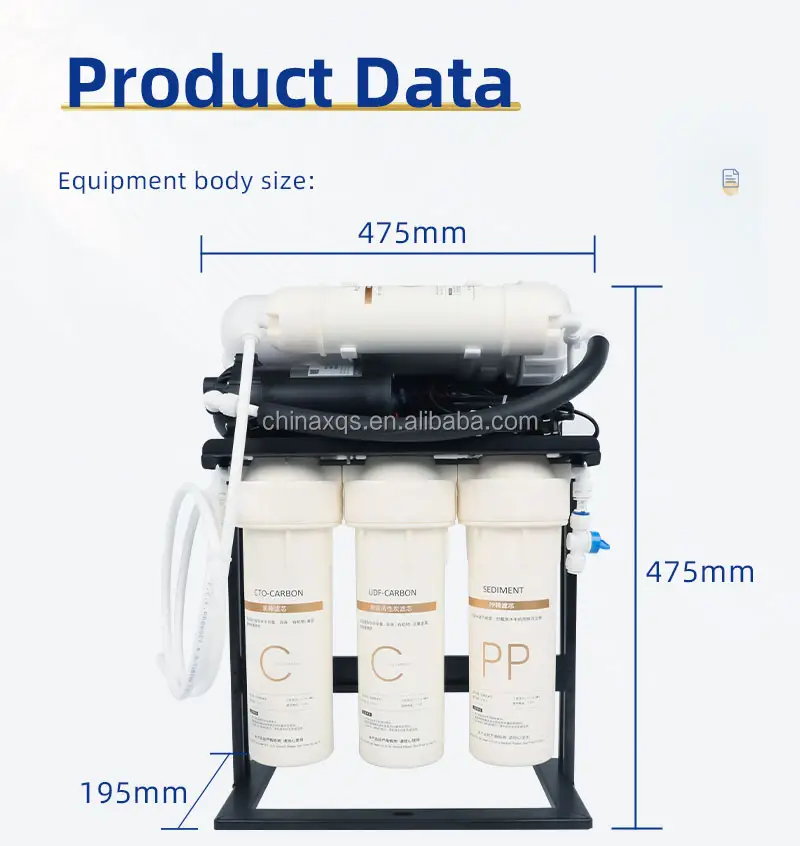 400GPD RO purificador de filtro de agua potable sistema de purificación de ósmosis inversa